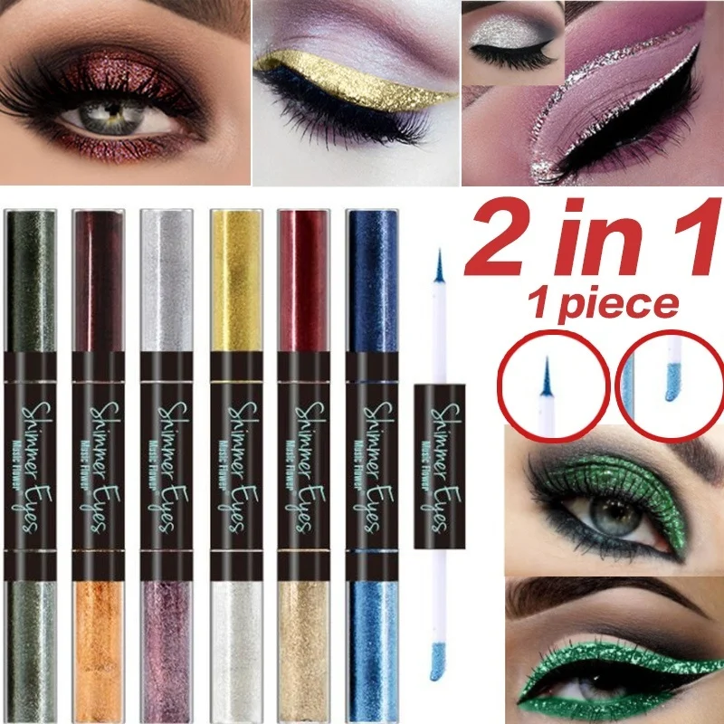 1 шт. профессиональная двухсторонняя подводка для макияжа серебряного розового