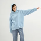 Женская однотонная Толстовка в стиле оверсайз, зимняя Базовая бархатная Толстовка в стиле Харадзюку, повседневные толстовки с длинным рукавом, толстовки с капюшоном, 2020