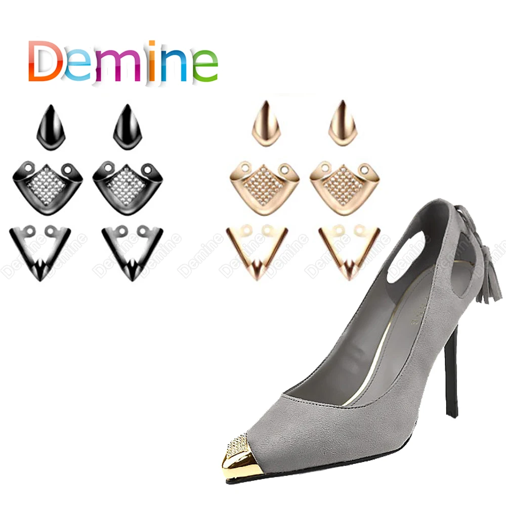 

Demine 3Pair Shoe Charms for High Heel Shoes Metal Toe Protection Shoes Clips High Heels Shoe Decorations Reapair Accessories