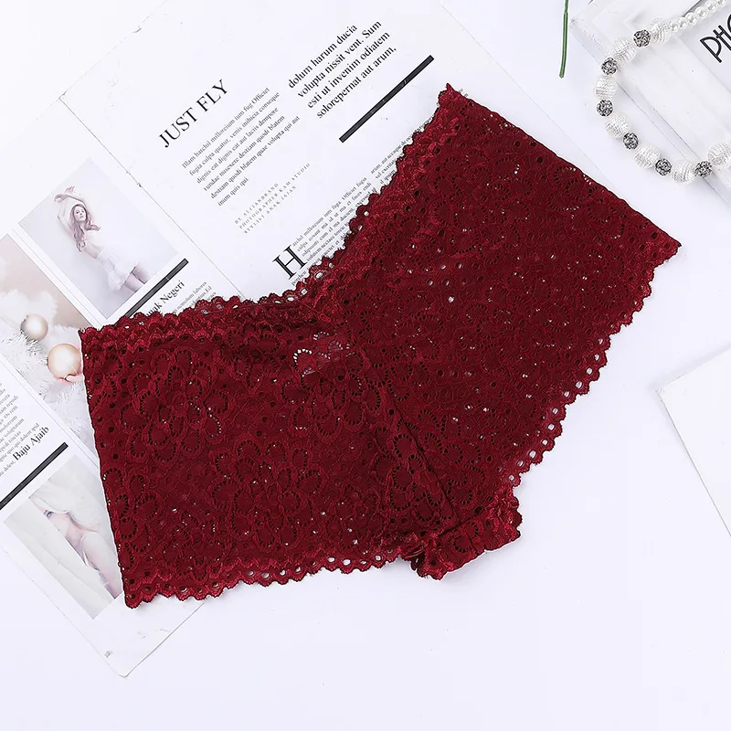 

Dslr Girls Ladies lingerie Comfortable Seamless Lace Boxer Shorts Sexy Mid-Low Waist Hollow Breathable Underpants