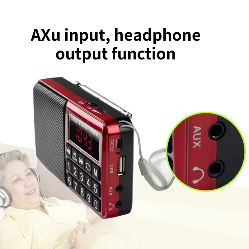 Портативный FM-радио со светодиодным дисплеем многофункциональный мини mp3-плеер