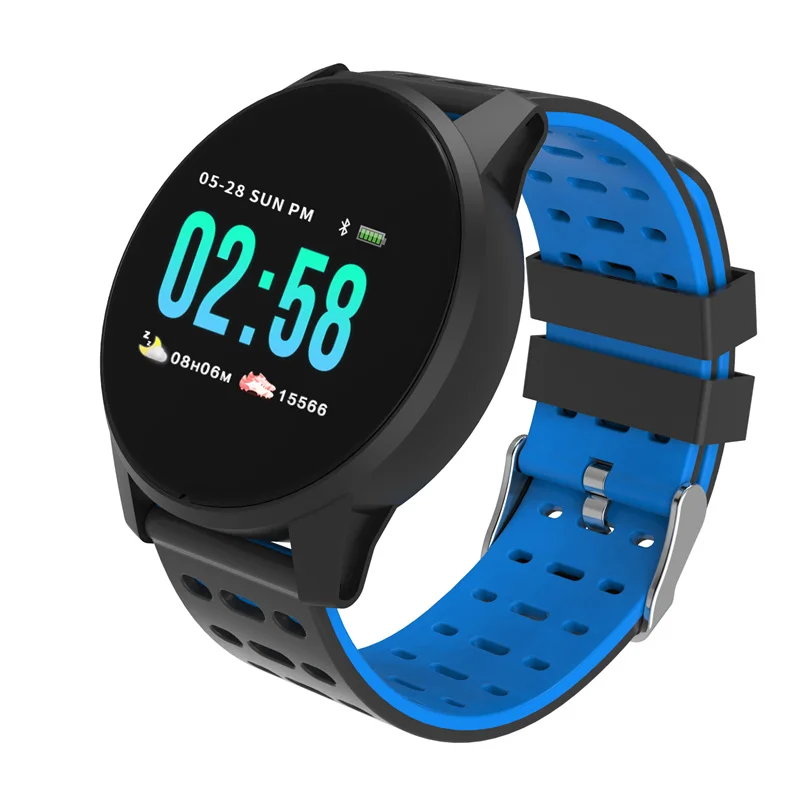 SUN KSR901 Смарт-часы Bluetooth Android/IOS телефоны исключены 4G водонепроницаемый gps сенсорный экран W1 браслет для спорта и здоровья - Цвет: Синий