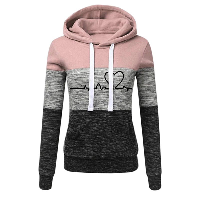 

2021 Ladies Hoodie Ladies Long Sleeve Pocket Pullover Hoodie Ladies Autumn Spring Harajuku Cute Print Sweatshirt