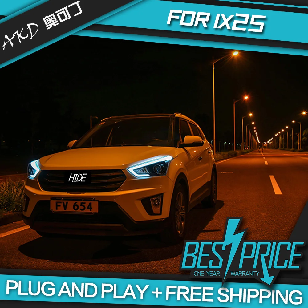 АКД автомобилей Стайлинг фар для Hyundai ix25 Creta 2015 фары светодиодный ходовые огни