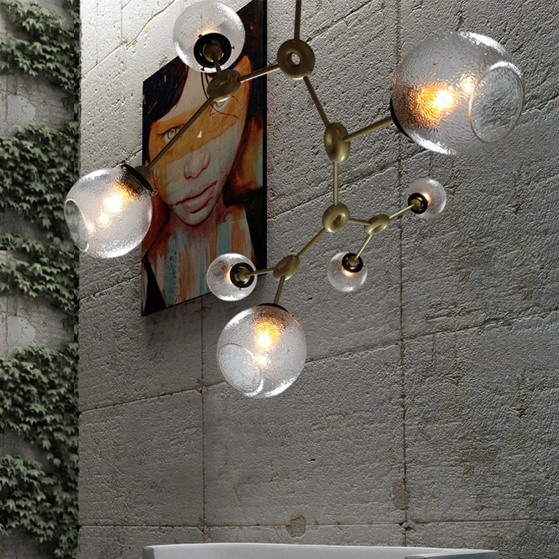 

Modern minimalist LED chandelier lighting creative personality dining room dining room bedroom glass chandelier