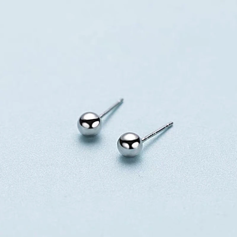 

2.5-6mm Ball Stud Earrings 925 Sterling Silver High Quality Ear Studs Piercing Cartilage Small Balls Earring Body Accessories