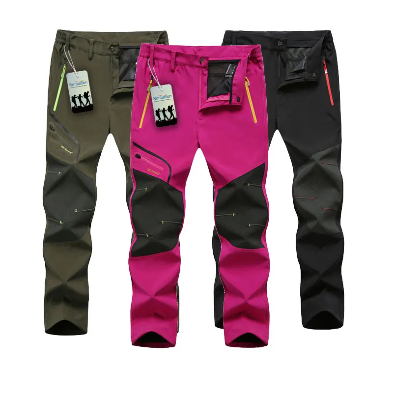 

New Arrived Women Softshell sports trousers,Summer Outdoor Quick Dry Waterproof Mountain Camping Climbing Trekking Pants Female