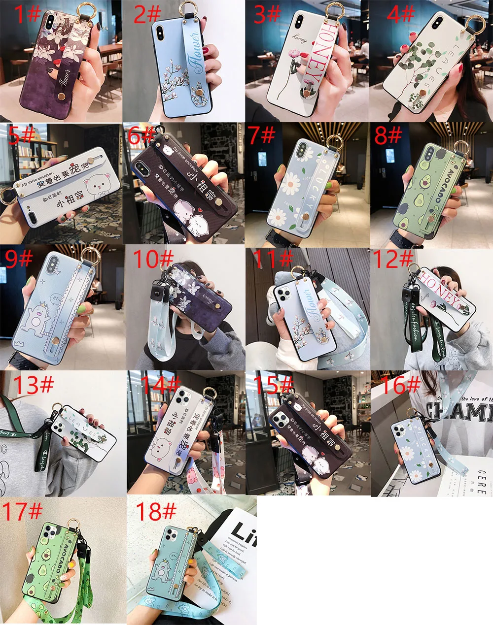 Чехол для телефона с цветочным узором и ремешком на запястье авокадо Xiaomi Redmi 5 Plus 6