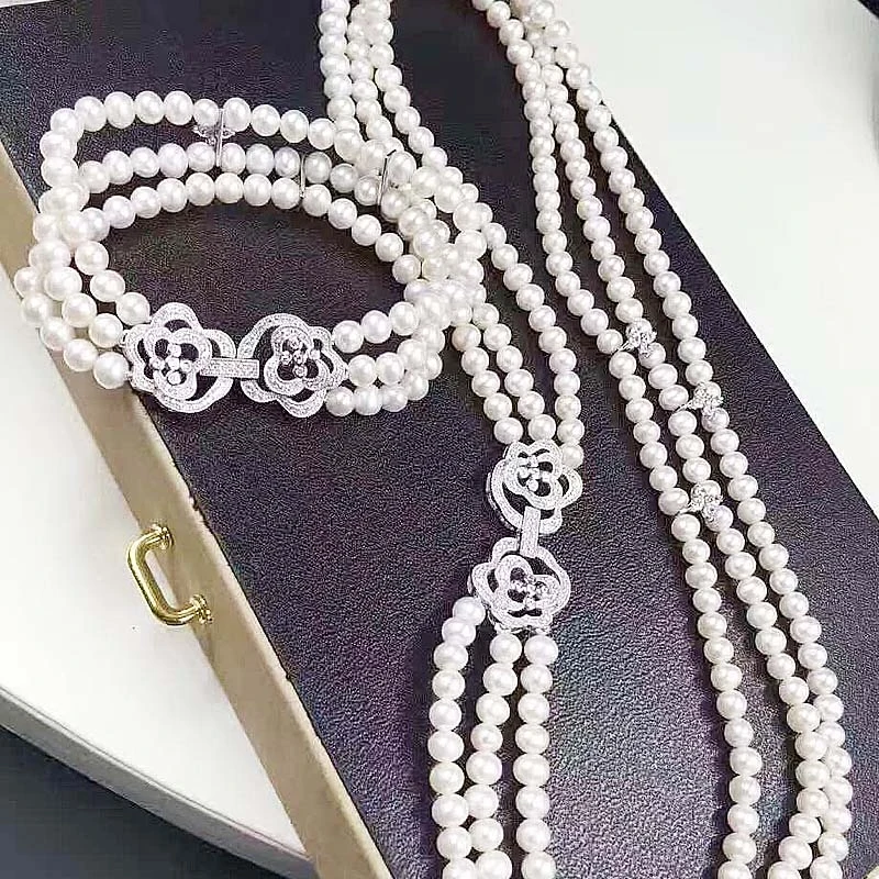 

Браслет из серебра 925 пробы с фианитами, 3 ряда, 6-7 мм