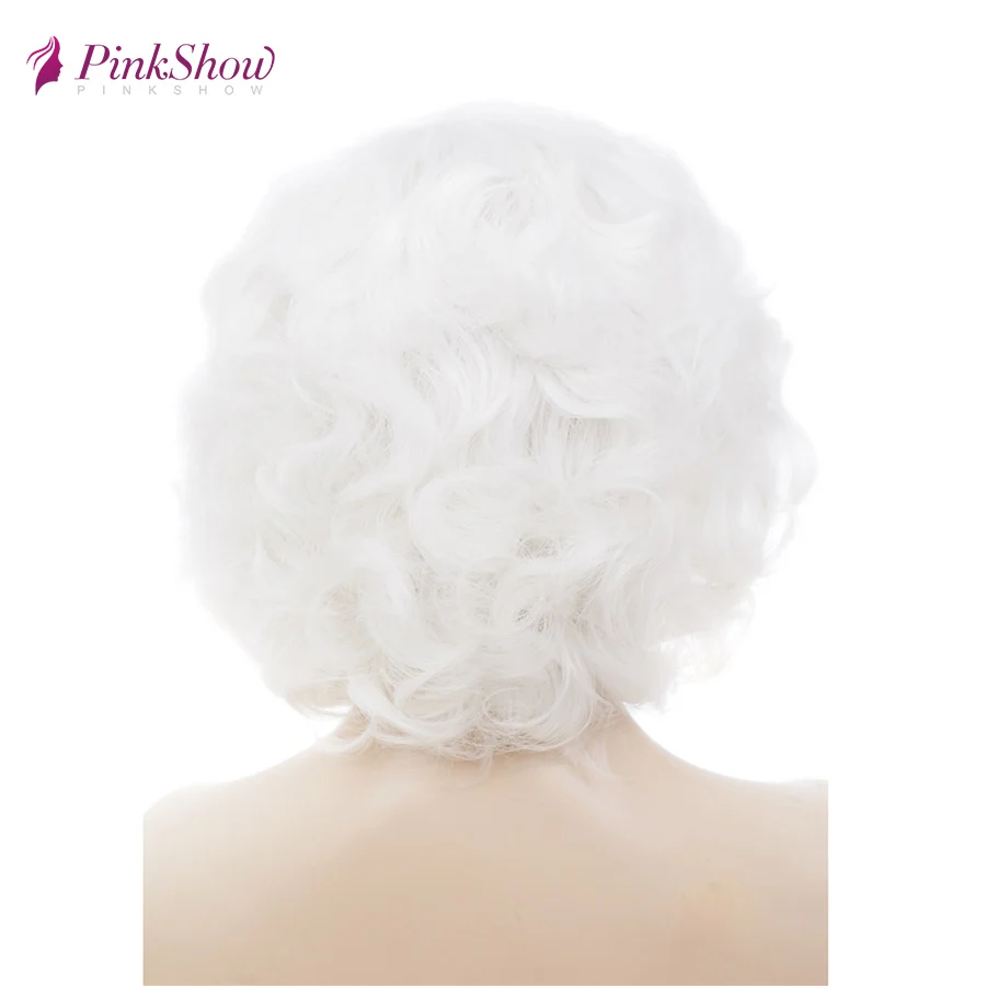 Pinkshow короткие белые кружевные передние парики для женщин синтетические