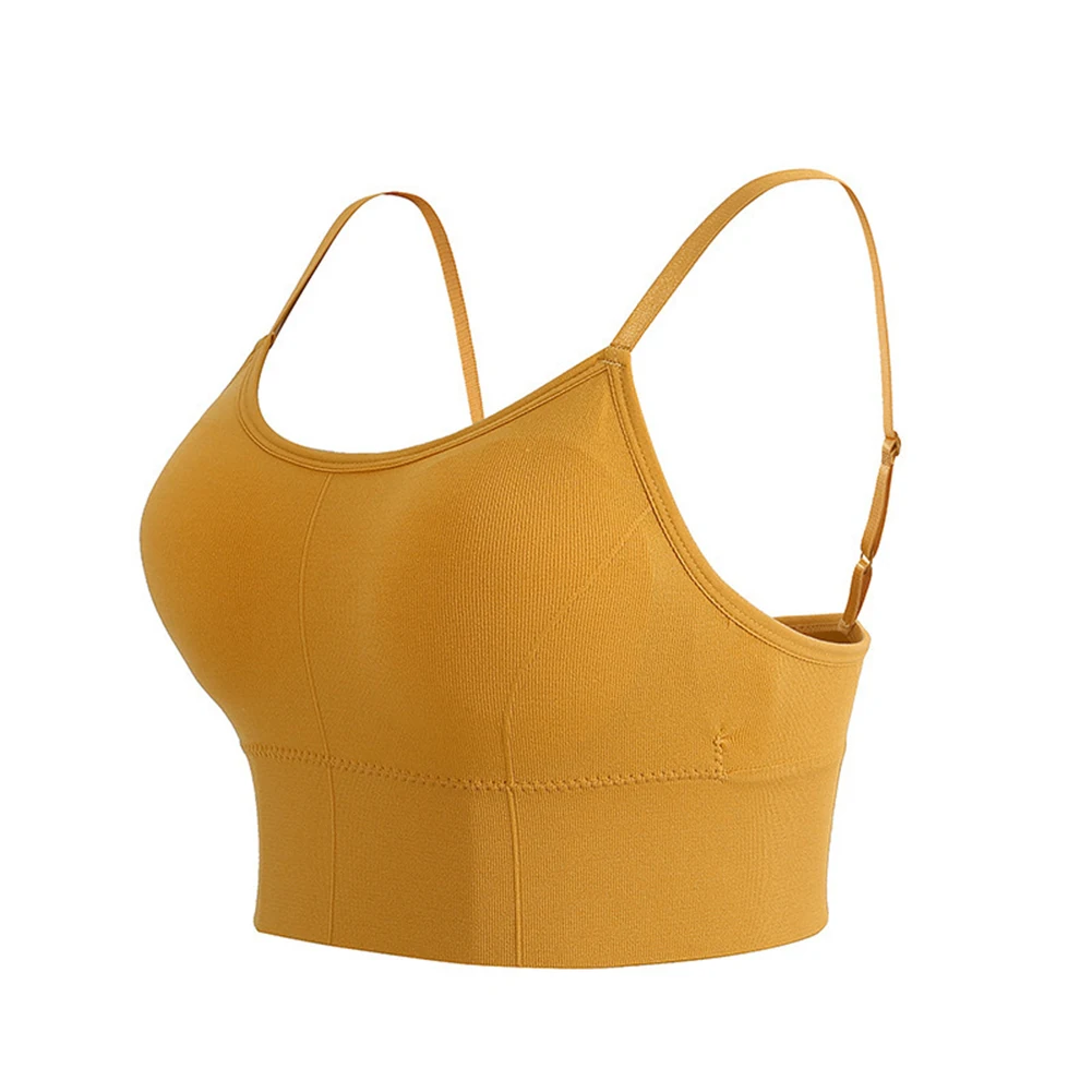 

Women Casual Spaghetti Straps Yoga Clothes Activewear Solid Sports Bra Fitness Suit For Yoga Exercise Fitness Everyday Use.