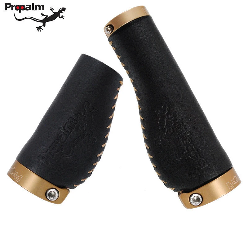 black short Propalm Велосипедный Чехол из воловьей кожи для руля для мужчин MTB шоссейные велосипедные гоночные противоскользящие ручки с кольцом из сплава - Цвет: black short