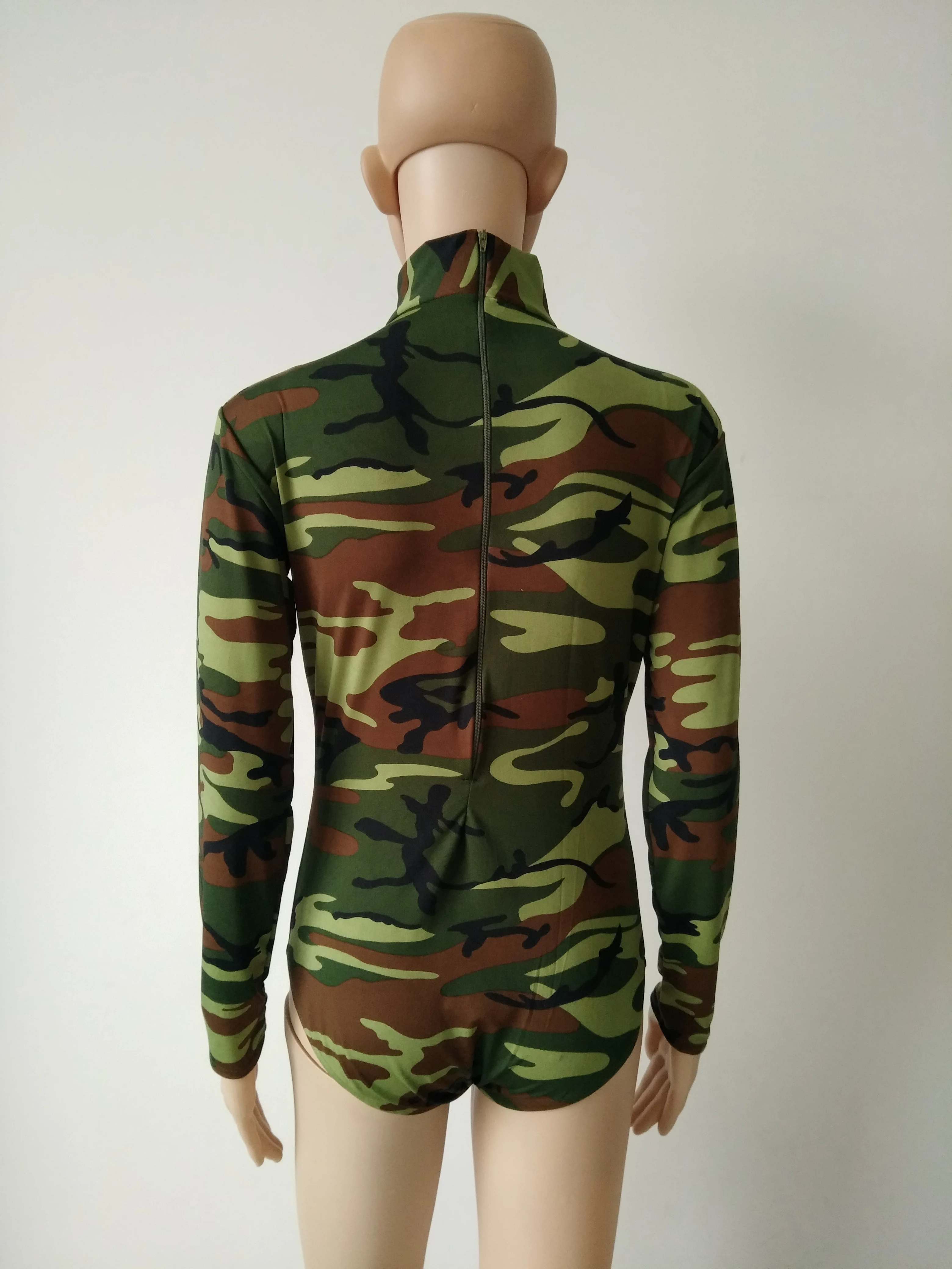 Камуфляж Высокий воротник половина пакета спандекс облегающий костюм унисекс