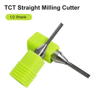 12 shank tct straight milling cutter head 2 edge milling cutter cnc router end mill for flat edge grooved wood mdf plywood