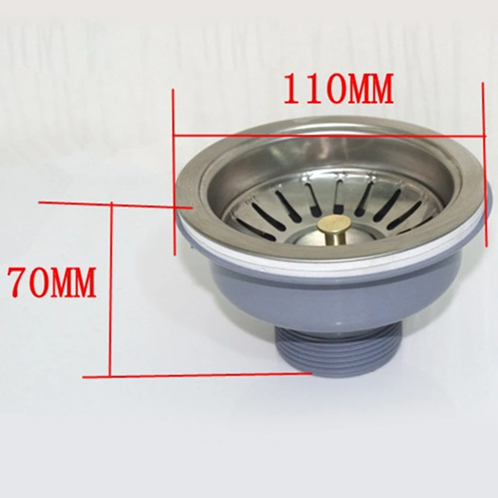 

Portable Disposer Plug Sink Drainer Kitchen Silver Filter Stainless Steel Stopper Strainer Filter Food Residue Effectively