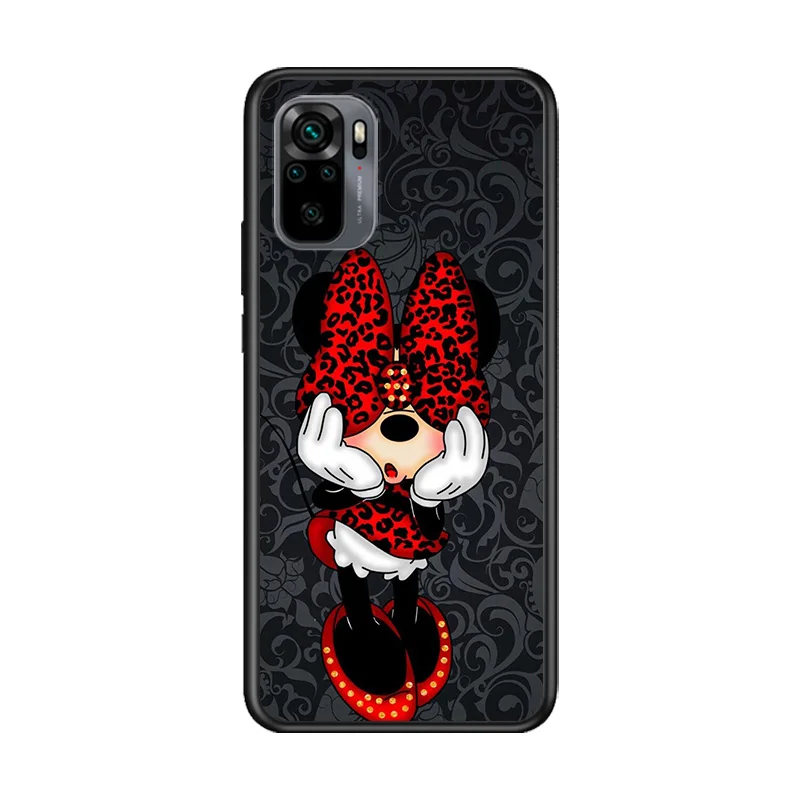 Disney Cartoon Animation Minnie Mickey Mouse Phone Case For Redmi Note 11E 11S 11 11T 10 10S 9 9T 9S 8 8T Pro Plus 5G Black