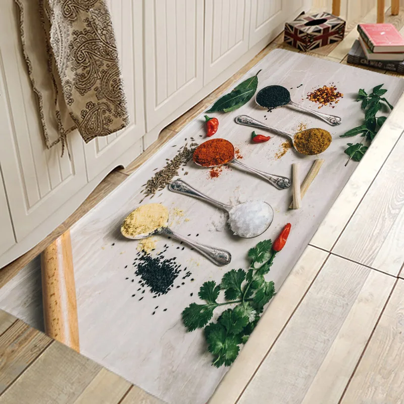 

Vegetable Pattern Carpet Kitchen Bathroom Corridor Entrance Door Mat Fruit Non-slip Absorbent Long Dirt-resistant Floor Mat