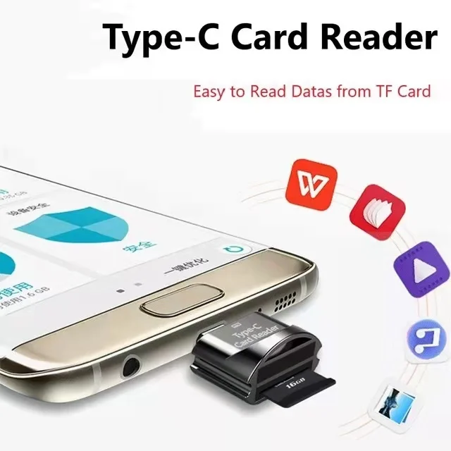 

Type C to TF Card Reader Phone External Memory Type-C OTG Adapter for HUAWEI Macbook Samsung Xiaomi OppO Vivo Macbook