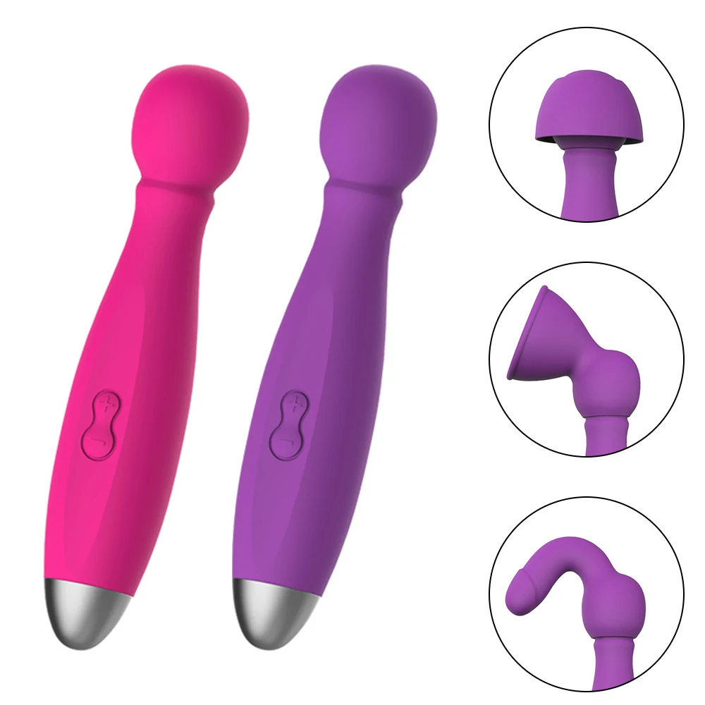 

VATINE Vaginal G-spot Massager 10 Speed Sex Toys for Women with 3 Head Cap Magic Wand AV Stick Vibrator Clitoris Stimulation