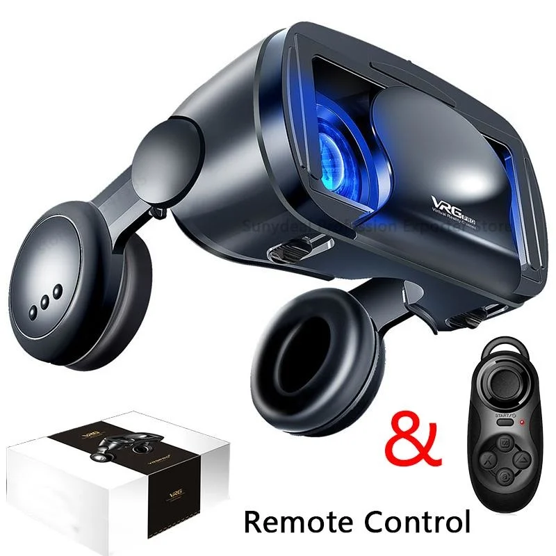 

3D VR Headset Smart Virtual Reality Glasses Helmet for Smartphones Phone Lenses with Controller Headphones 7 Inches Binoculars