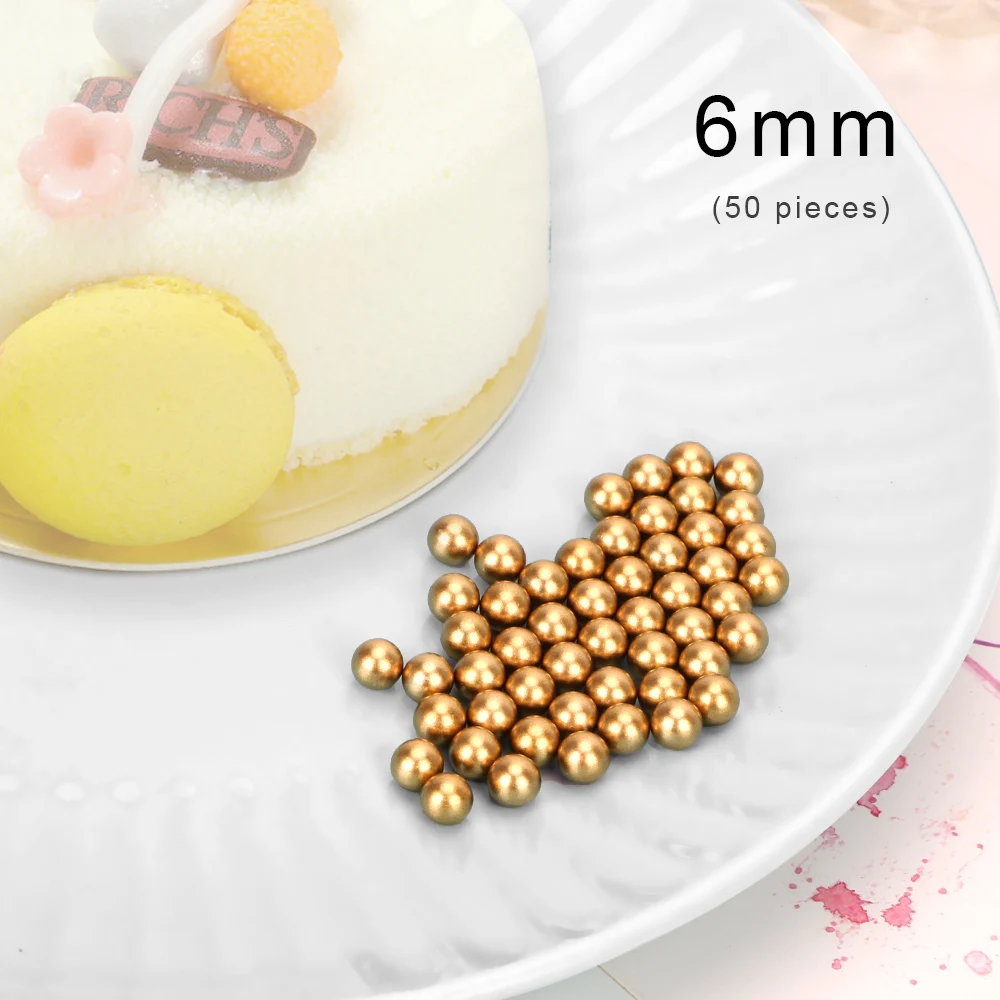 HILIFE Cake Ice Cream Decoration Matte Golden Non-Porous Pearl For Cooking Dessert Decorating Supplies Jewelry Accessories | Дом и сад