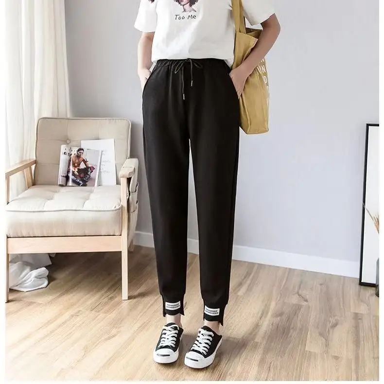 Уличная хаки повседневные брюки карго Капри женские эластичные Высокая талия