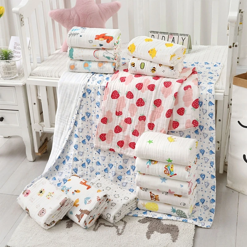 

Пеленка для новорожденных, одеяло из чистого хлопка и Марли, 6 слоев, муслиновое одеяло, банное полотенце, накидка на детскую коляску, Фотография новорожденных