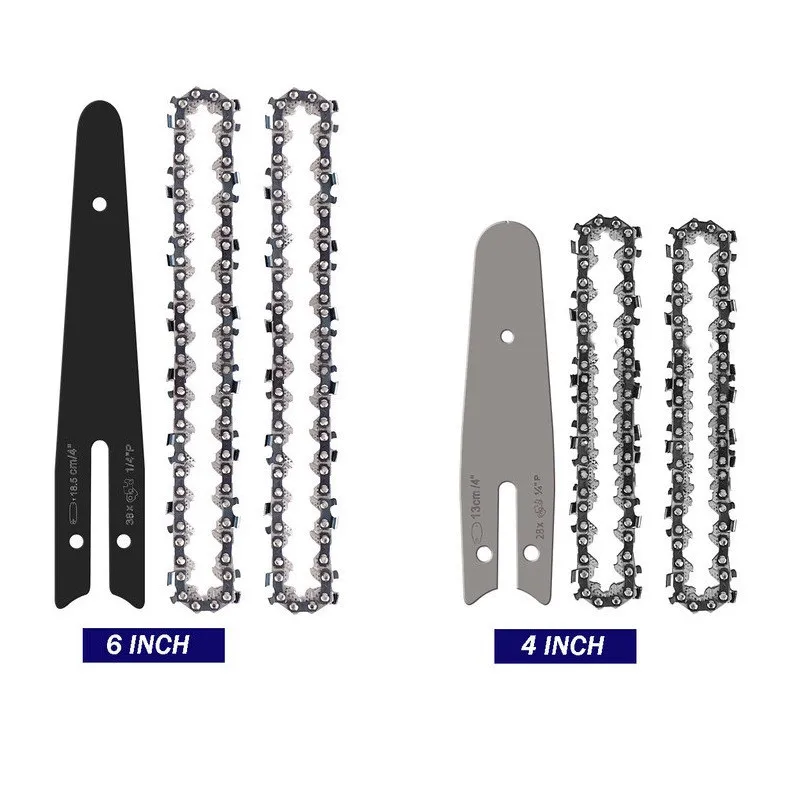 

4/6Inch Steel Chainsaw Guide Bar And Saw Chain Set Fits Electric Chain Saw Wood Cutting Durable ChainSaw Accessories