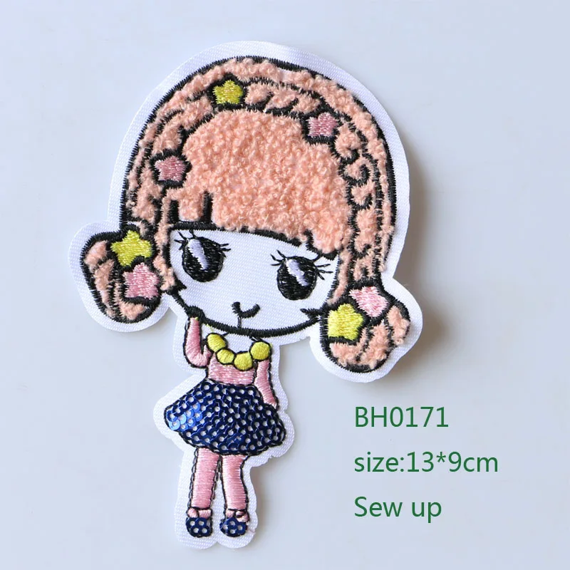 Clever and cute little girl Sequin icon Embroidered Iron on Patch for Clothing DIY Strip Clothes Patchwork Sticker Custom Badges | Дом и сад