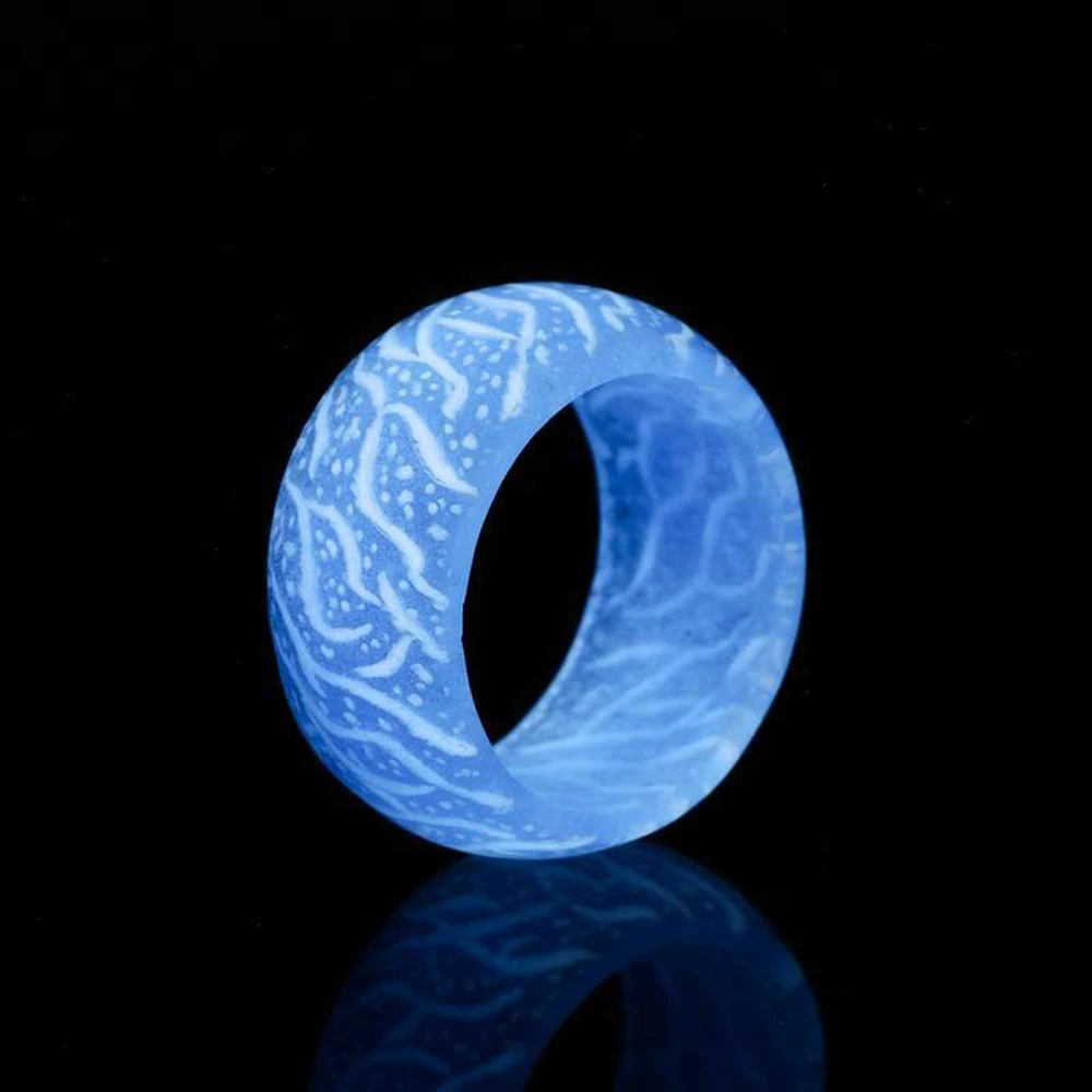 blue Хэллоуин светодиодный аксессуары для рождественской вечеринки красочный светящийся силиконовый темно-пальцевый кольцо флуоресцентные светящиеся ювелирные изделия - Цвет: blue