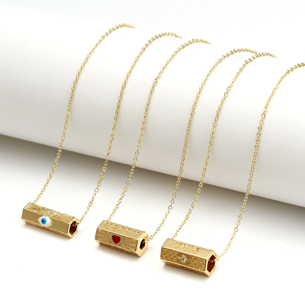 Эмалированное медное ожерелье с подвеской Wish Card для женщин и девушек модель 2021