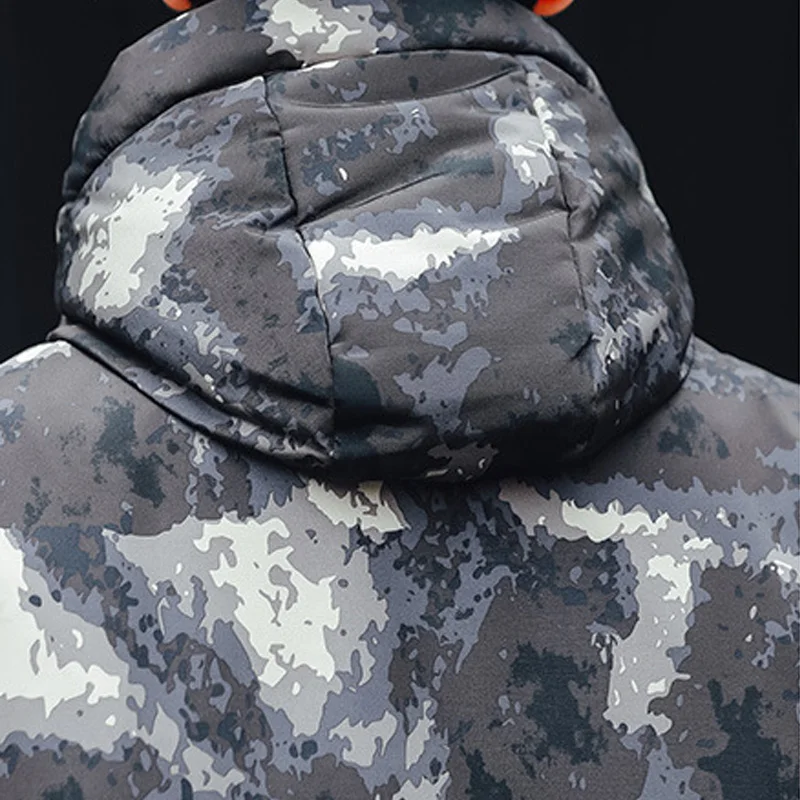 Winter Jacket Men Fashion Camouflage Style Thick Warm Parkas Fur White Duck Down Coats Casual Man Waterproof Down Jackets