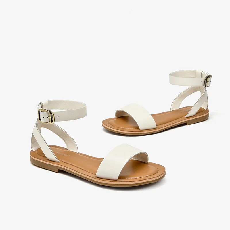 BeauToday/женские сандалии гладиаторы из мягкой натуральной коровьей кожи с пряжкой