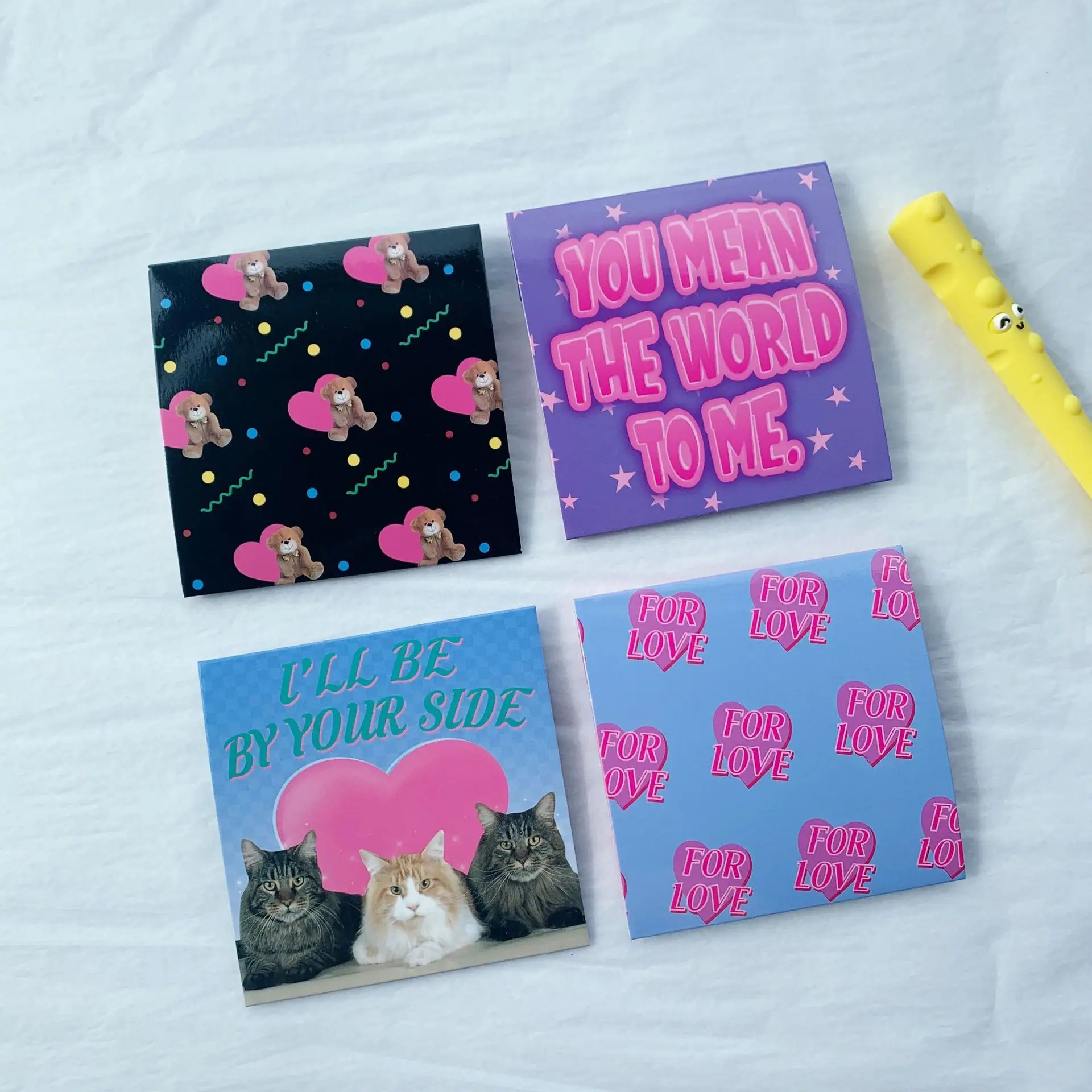 Милые открытки в Корейском стиле с медведем кошкой для скрапбукинга креативные