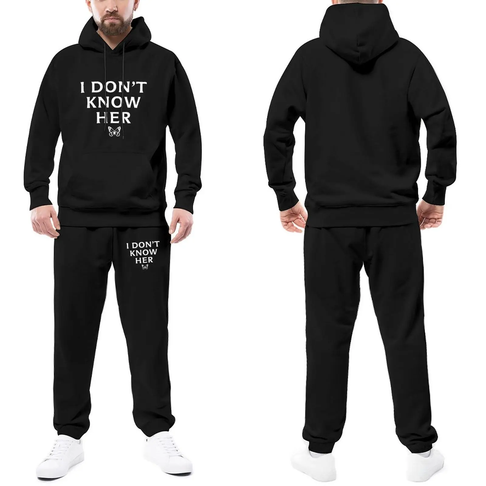 

Mariah Carey Tracksuit Set I DON'T KNOW HER Mariah Carey Quote Black Men Sweatsuits Christmas Sweatpants And Hoodie Set Style