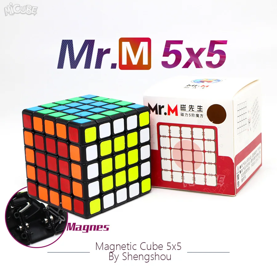 Shengshou Mr.M 5x5x5 Магнитный Куб 5x5 Mrm скоростной куб магический магнит позиционирование