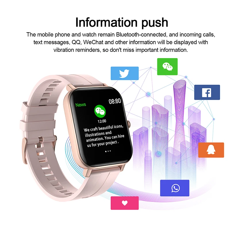 

Original P20 Smart Watch Men Full Touch Screen Blood Pressure Oxygen Women Smartwatch Message Remind Sport Watch Fitness Tracker