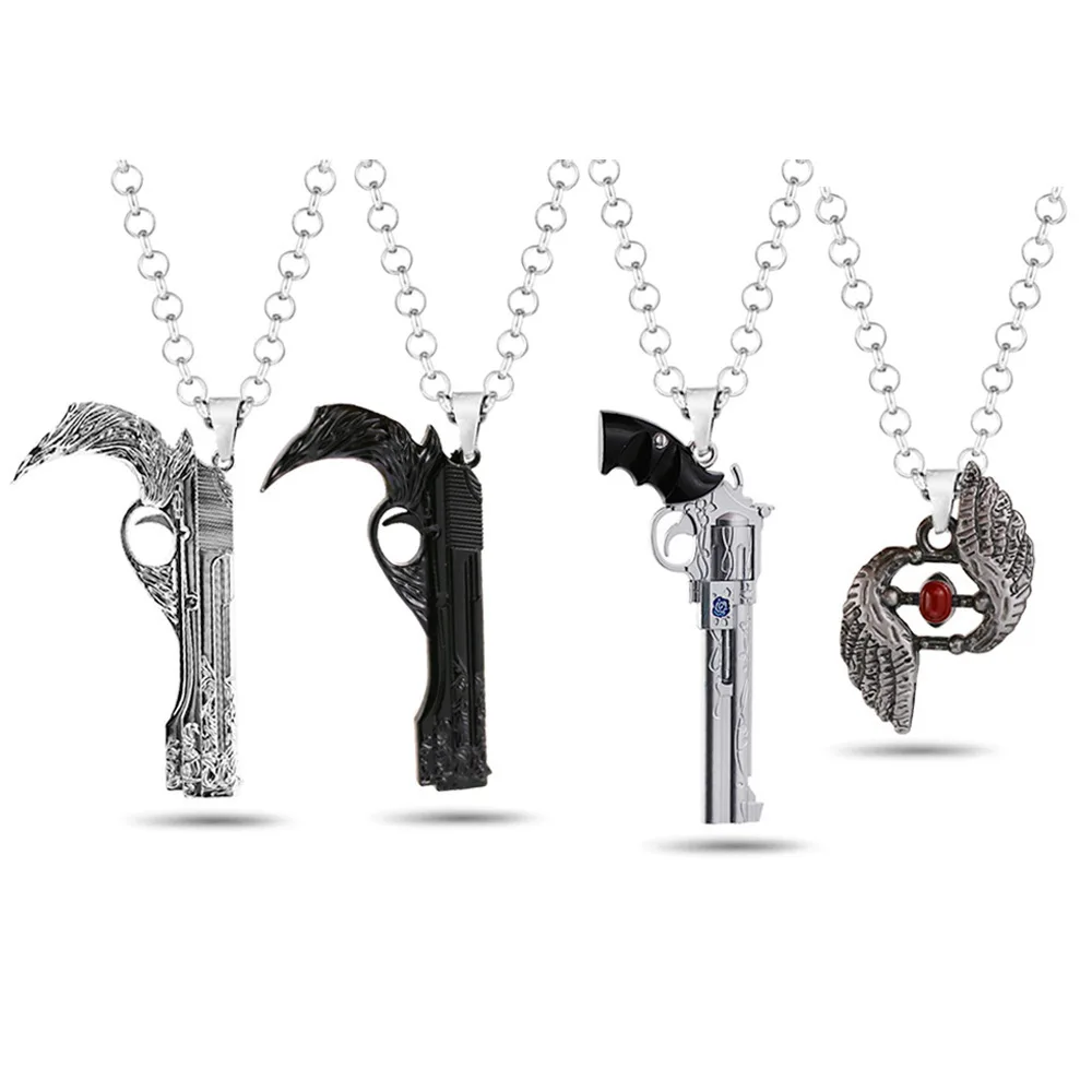 

Game May Cry Necklace DMC 5 Dante Nero Weapon Pendant Metal Women Men Jewelry Figure Gift