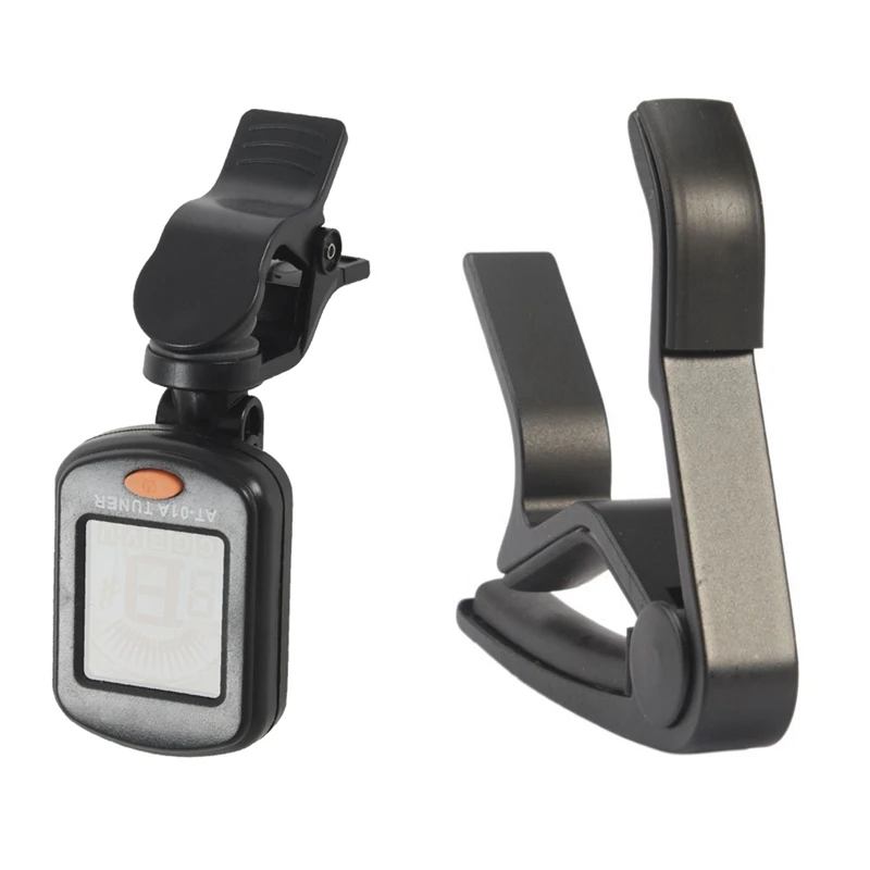 

Новое-одно ручное быстрое изменение Capo для гитары-черный и клип-на электрический цифровой гитарный тюнер для хроматической скрипки Ukulele Picker...