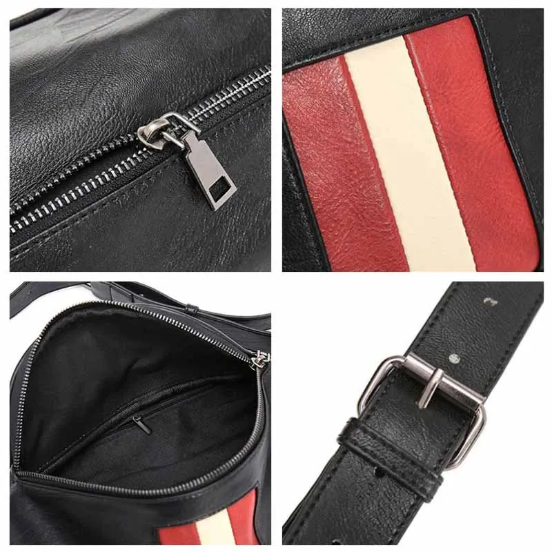 

2020 Male Fanny Pack Man Belt Pouch Street Hip Bag High Capacity Banana Bags Leather Waist Bag Fashion Brand Chest Pack Purse