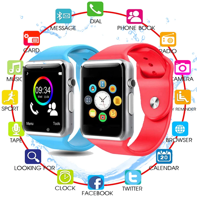 Bluetooth A1 Smart Watch For Children Kids Baby Men Women Sport Wristwatch Support 2G SIM TF Camera Smartwatch Android Phone | Электроника