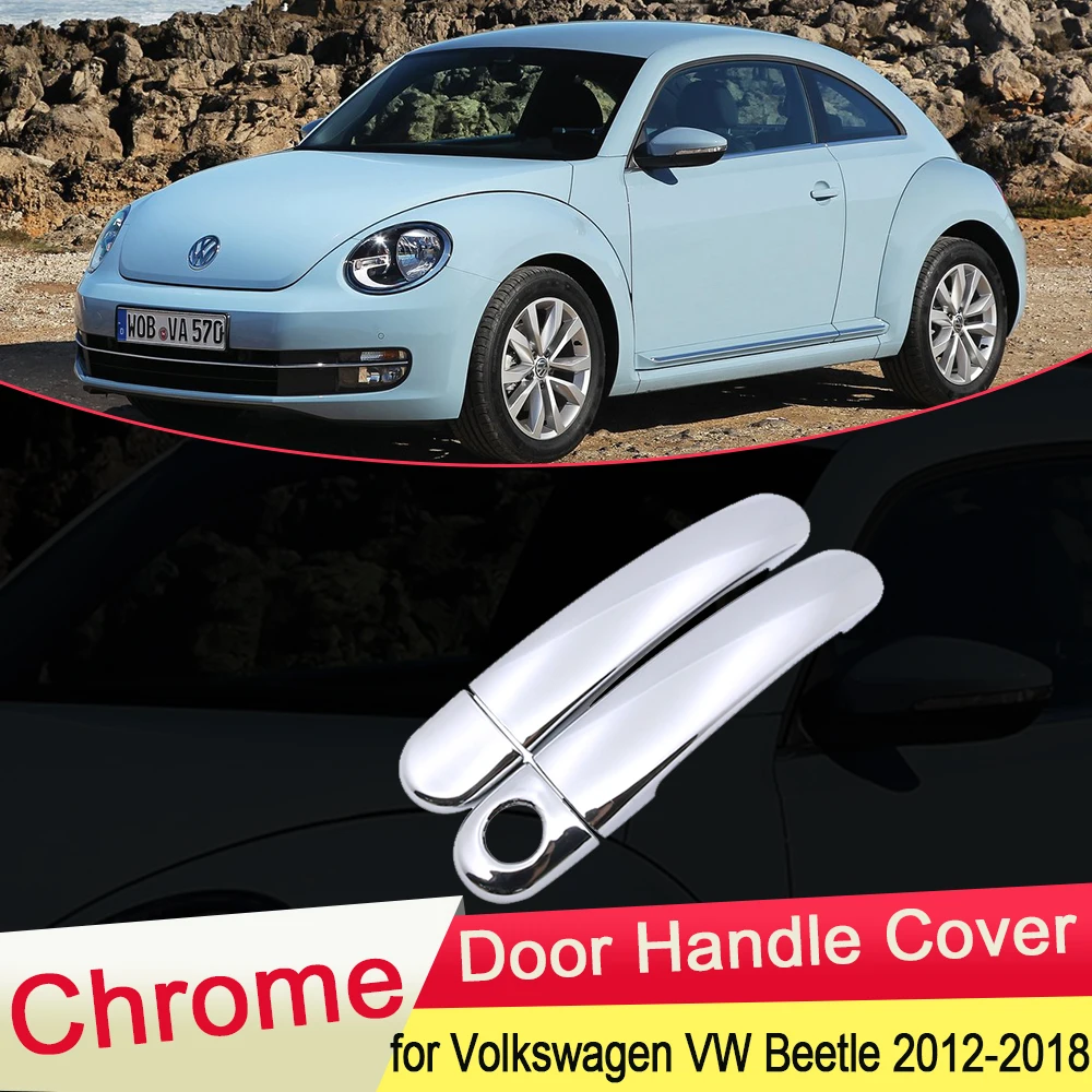 for Volkswagen VW Beetle New Beetle 2012 2013 2014 2015 2016 2017 2018 Chrome Door Handle Cover Trim Catch Car Cap Accessories