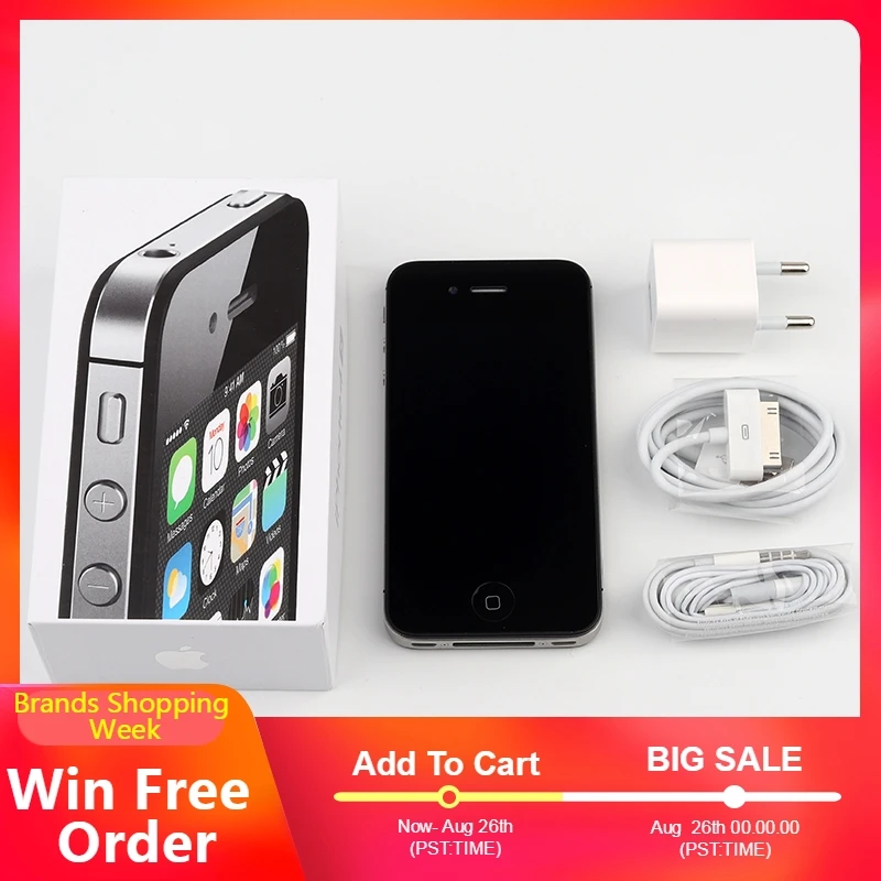 Оригинальный разблокированный Apple iPhone 4S Smarthones 8 ГБ/16 ГБ/32 Гб ПЗУ GSM WCDMA wifi gps 3 5
