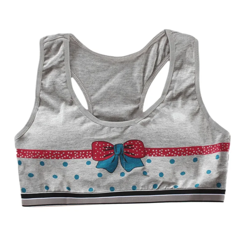 

Teenager Bra Soft Cotton Training Bras for Baby Girls Underwear Cute Bow Dot Belt Vest for Teenager Bras 8-14T Young Girls