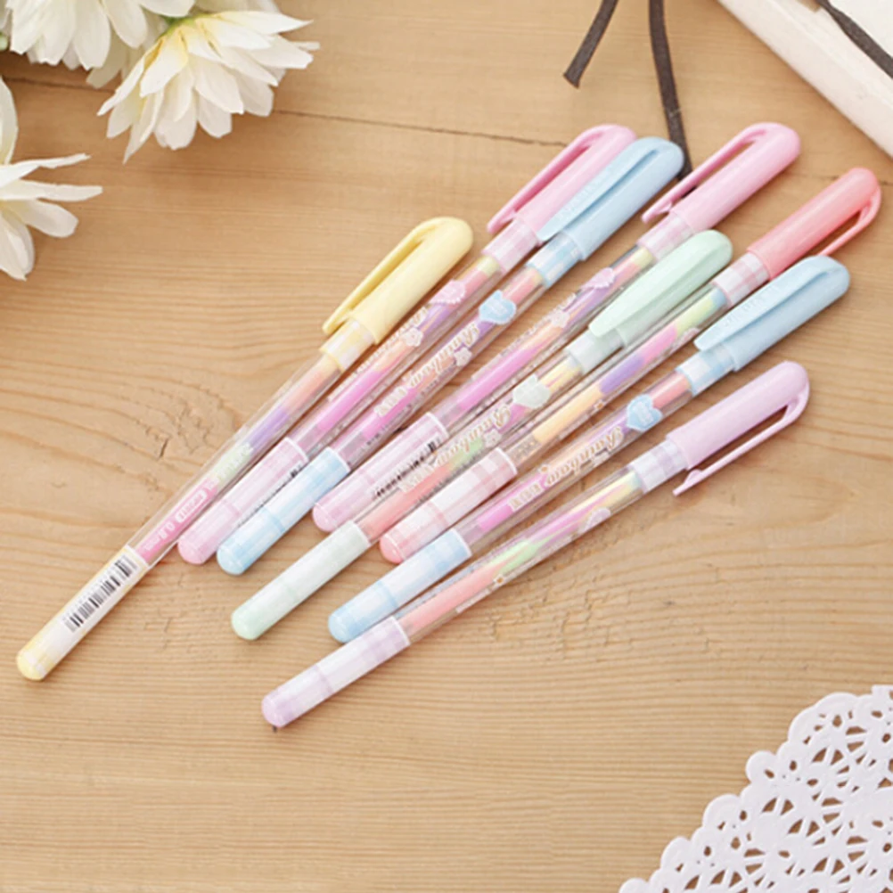 

6 Color Change Pen Paper Fluorescent Pencils Writing Markers Highlighters Highlighter Pens Kids Painting Gift 0.8mm Paint Pens