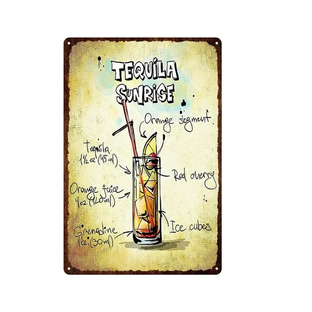 

Coffee Beer Metal Tin Sign Cocktail Dessert Retro Wall Posters Iron Painting Decor Pub Club Bar Restaurant Sticker Art Plaque