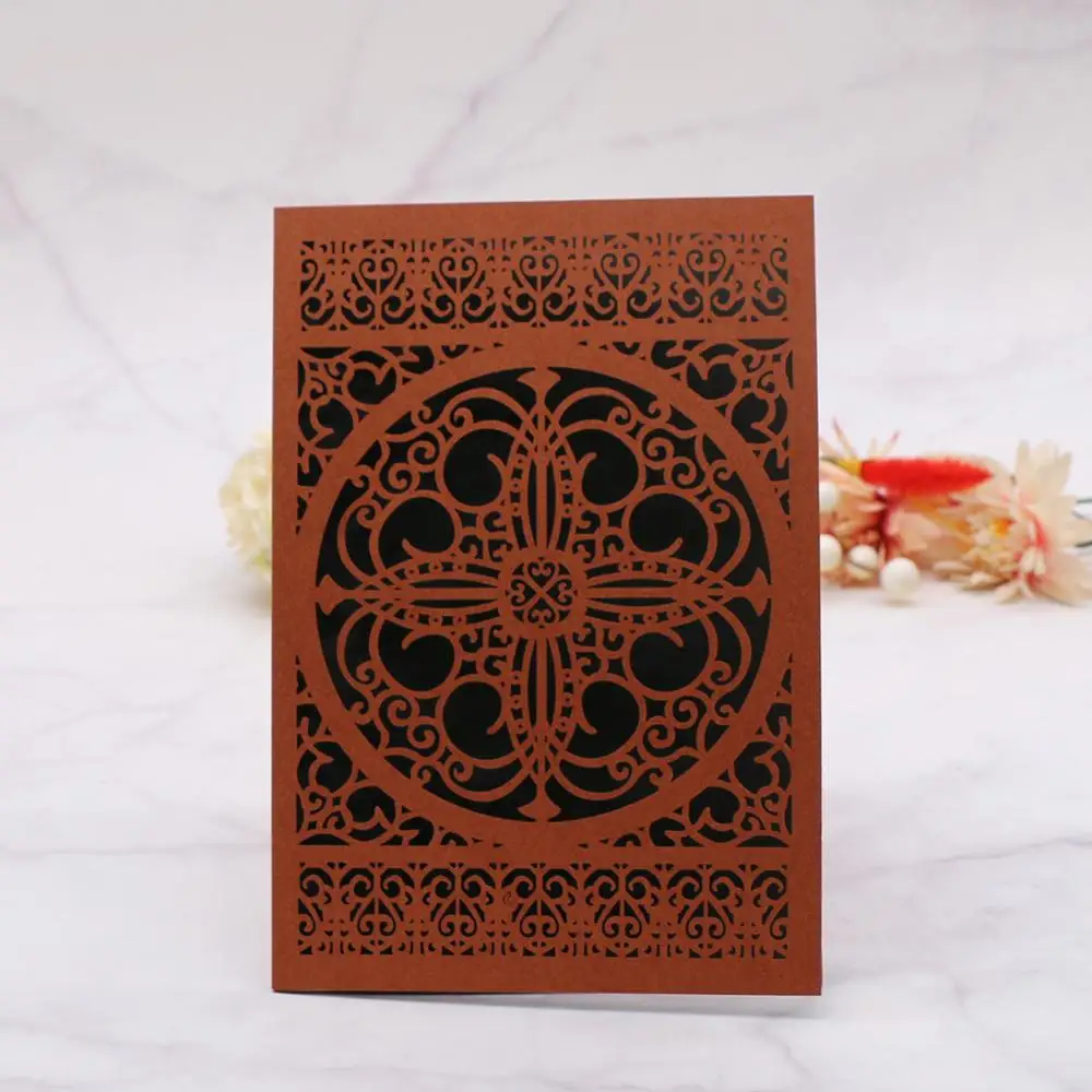 

40Pcs/Lot Laser Cut Wedding Invitations Cards Hollow Pattern Wedding Cards Birthday Party Supplies