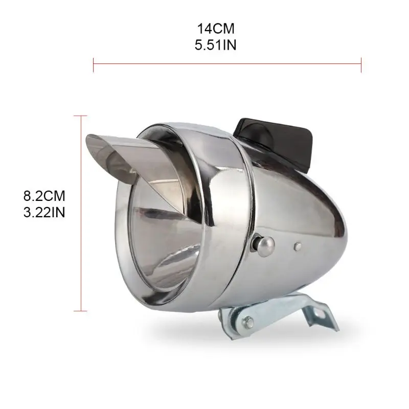 

Retro Bright Classical Cool Bicycle Headlight Vintage Design Bike Metal Case Steel LED Light Night Riding Safety