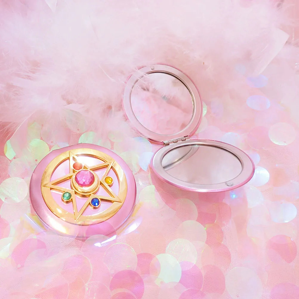 

Portable Crystal Star Makeup Mirror Anime Mirror Foldable Double Mirror Espejo Mirror Spiegel Espelho Lustro Specchio Led Mirror