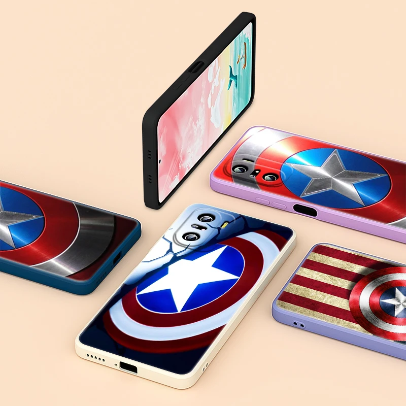 

Avengers Marvel Captain America For Xiaomi Redmi K40 K30 9A 9C 9AT 9 8 7 6 5 4X Pro Plus Liquid Silicone Cover Phone Case